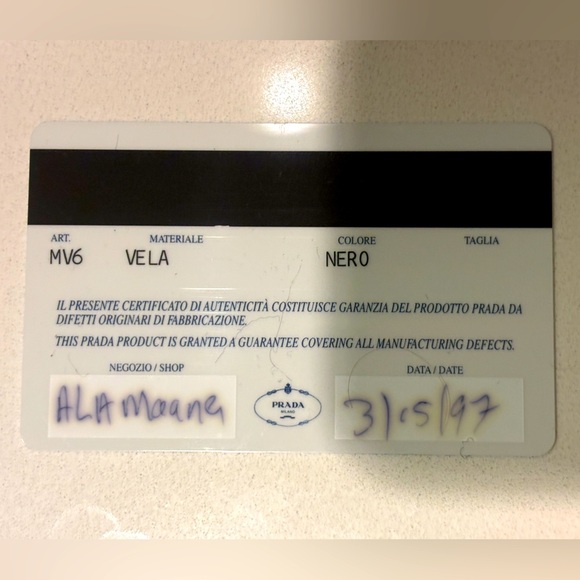 Vintage Prada Black Nylon Triangle Logo Pouch – 90s Mini Bag + Authenticity Card - Picture 3 of 7